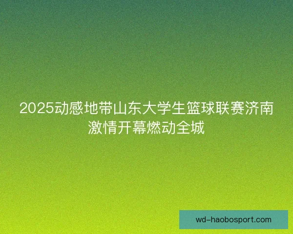 2025动感地带山东大学生篮球联赛济南激情开幕燃动全城